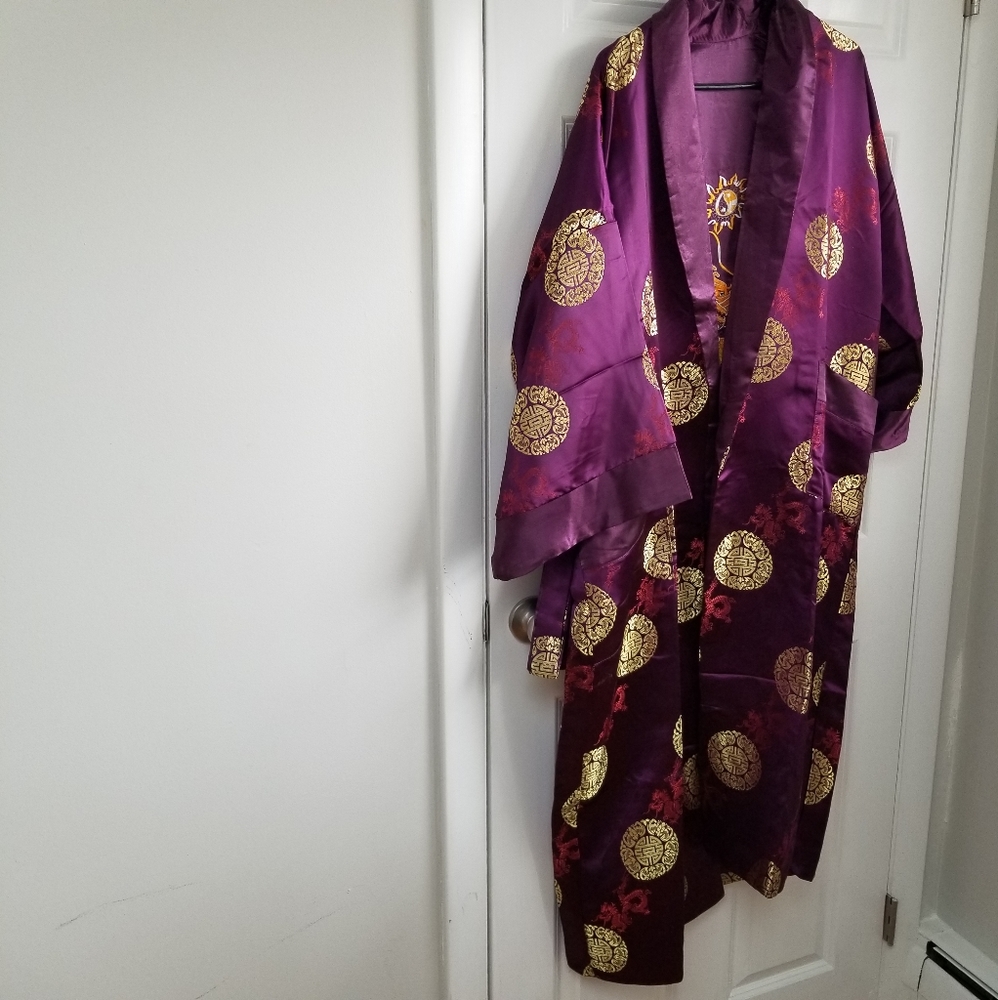 Reversible) Long Kimono Robe
